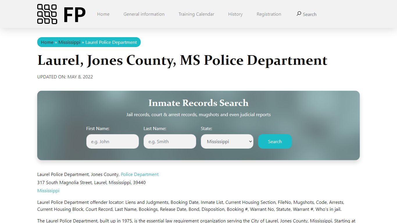 Laurel, MS Police - City Jail Inmates, Arrests